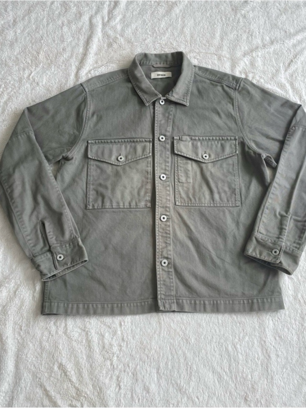 Buck Mason Men's Military Field Jacket in Gray-Green